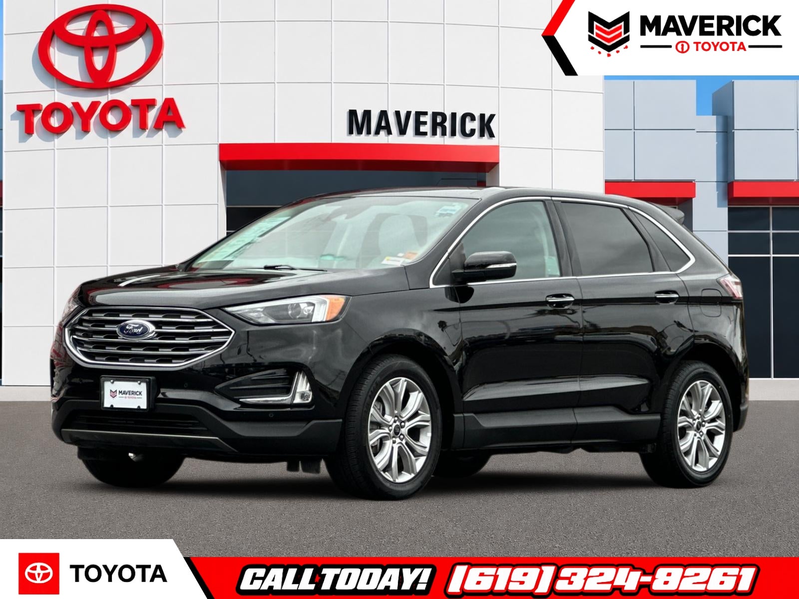 2024 Ford Edge Titanium in Black Metallic — front three-quarter view