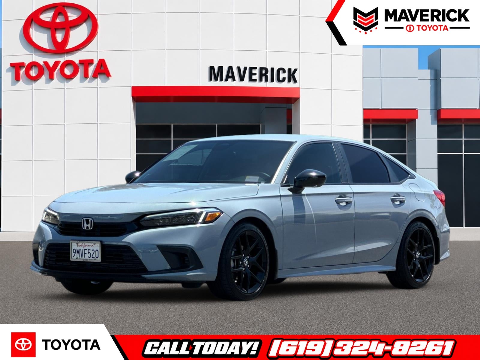 2024 Honda Civic Sport in Morning Mist Metallic — front three-quarter view