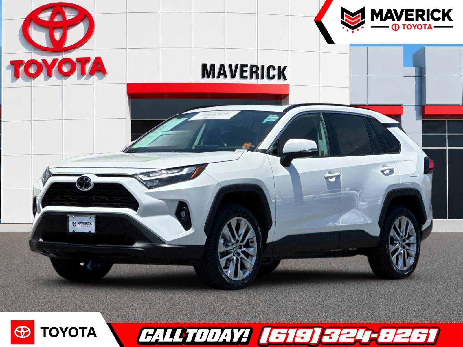 2025 Toyota RAV4 XLE Premium in Pearl — front three-quarter view