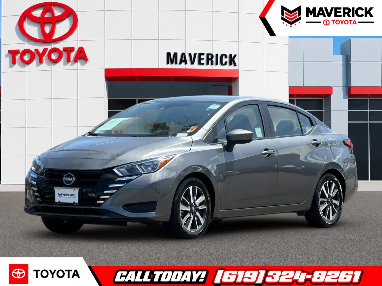2024 Nissan Versa 1.6 SV in Gun Metallic — front three-quarter view