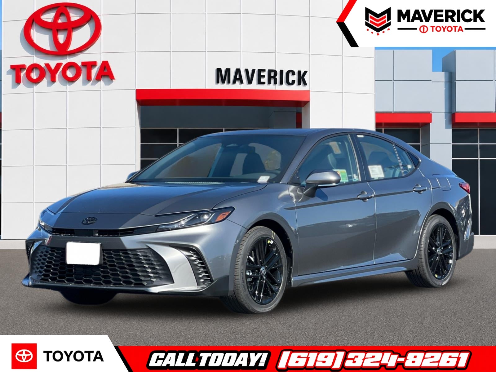 2026 Toyota Camry SE in Heavy Metal — front three-quarter view