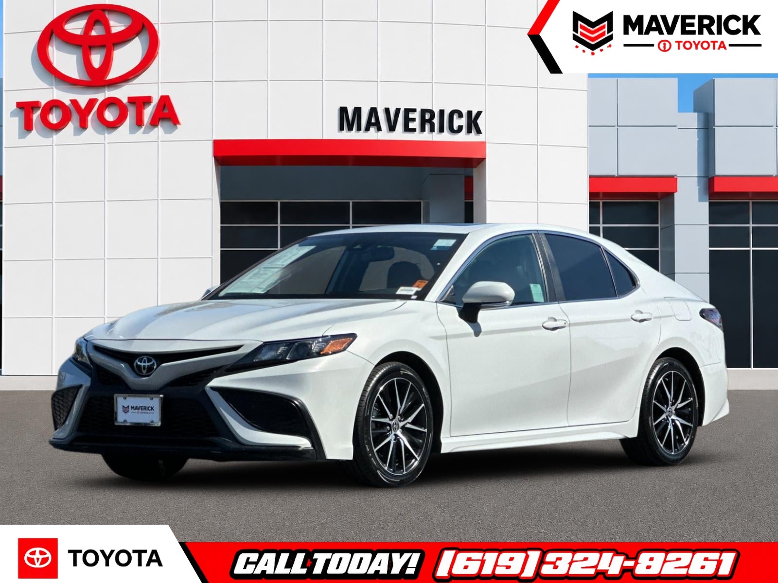 2022 Toyota Camry SE in Ice — front three-quarter view