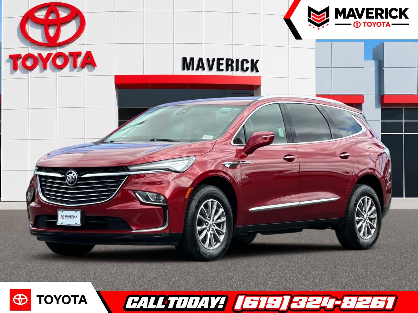 2024 Buick Enclave Premium Group in Cherry Red — front three-quarter view
