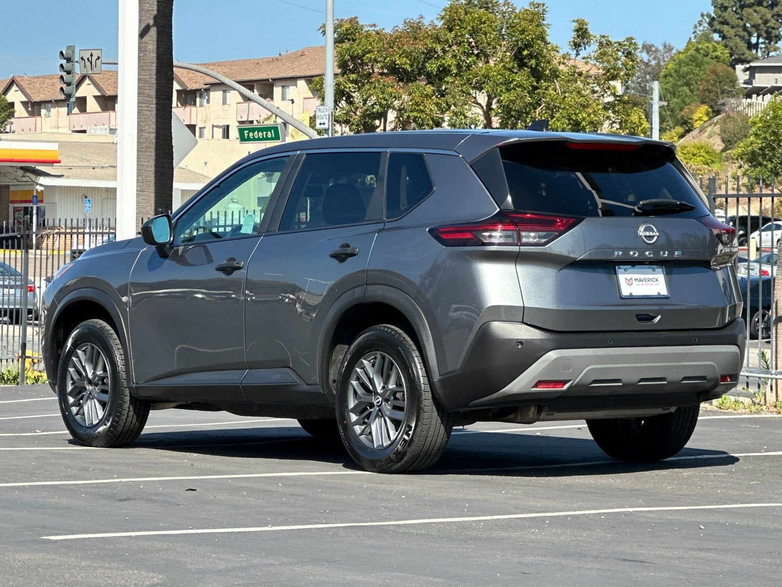 2023 Nissan Rogue — rear three-quarter view