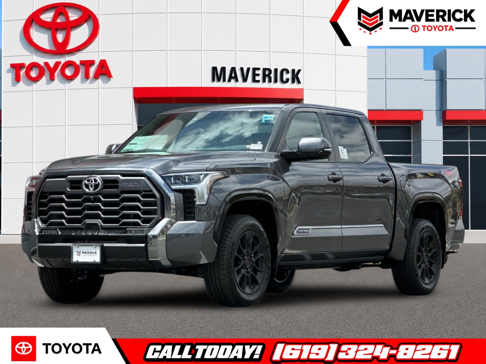 2026 Toyota Tundra Platinum in Gray — front three-quarter view