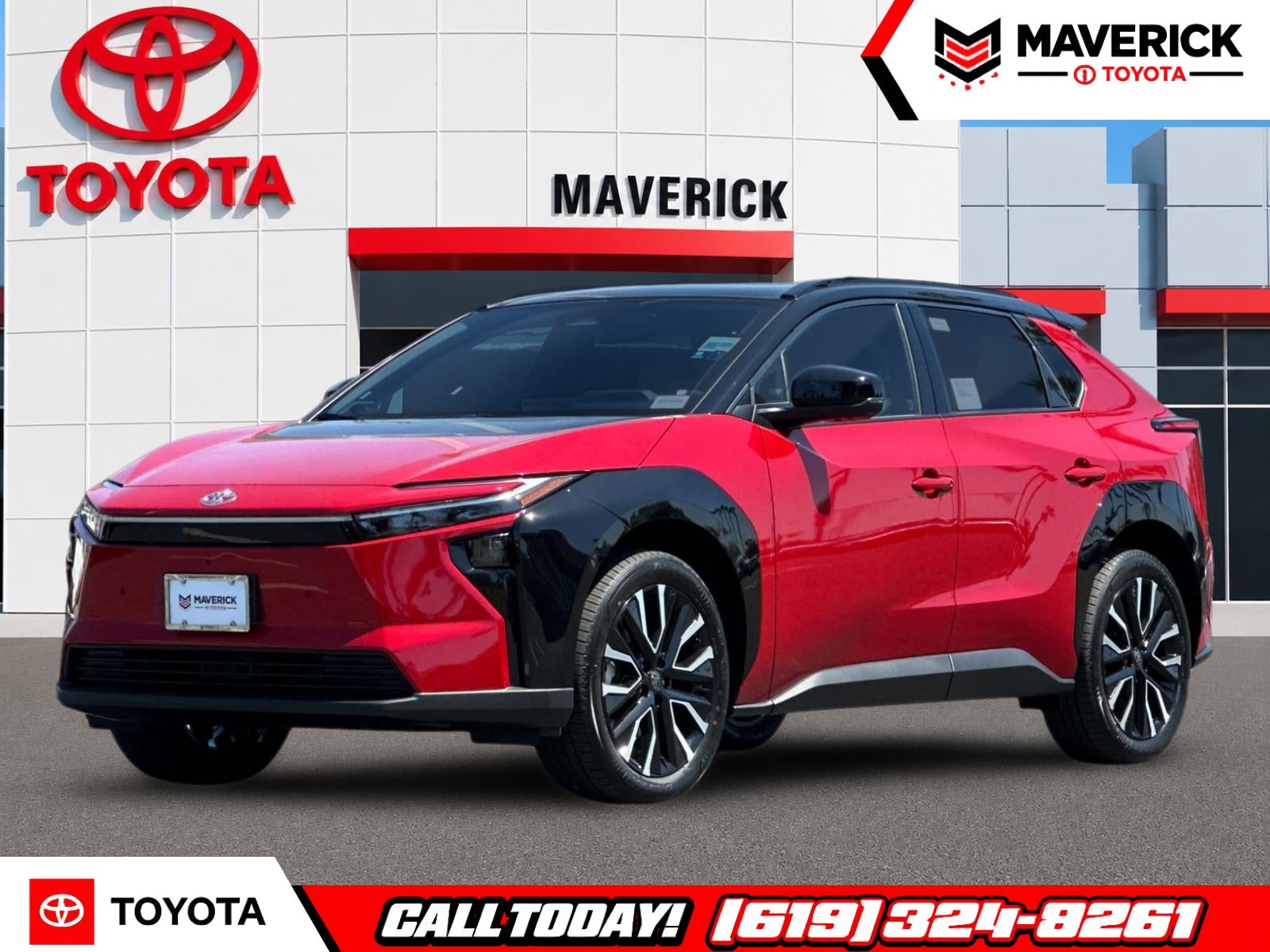 2026 Toyota bZ Limited in Red — front three-quarter view