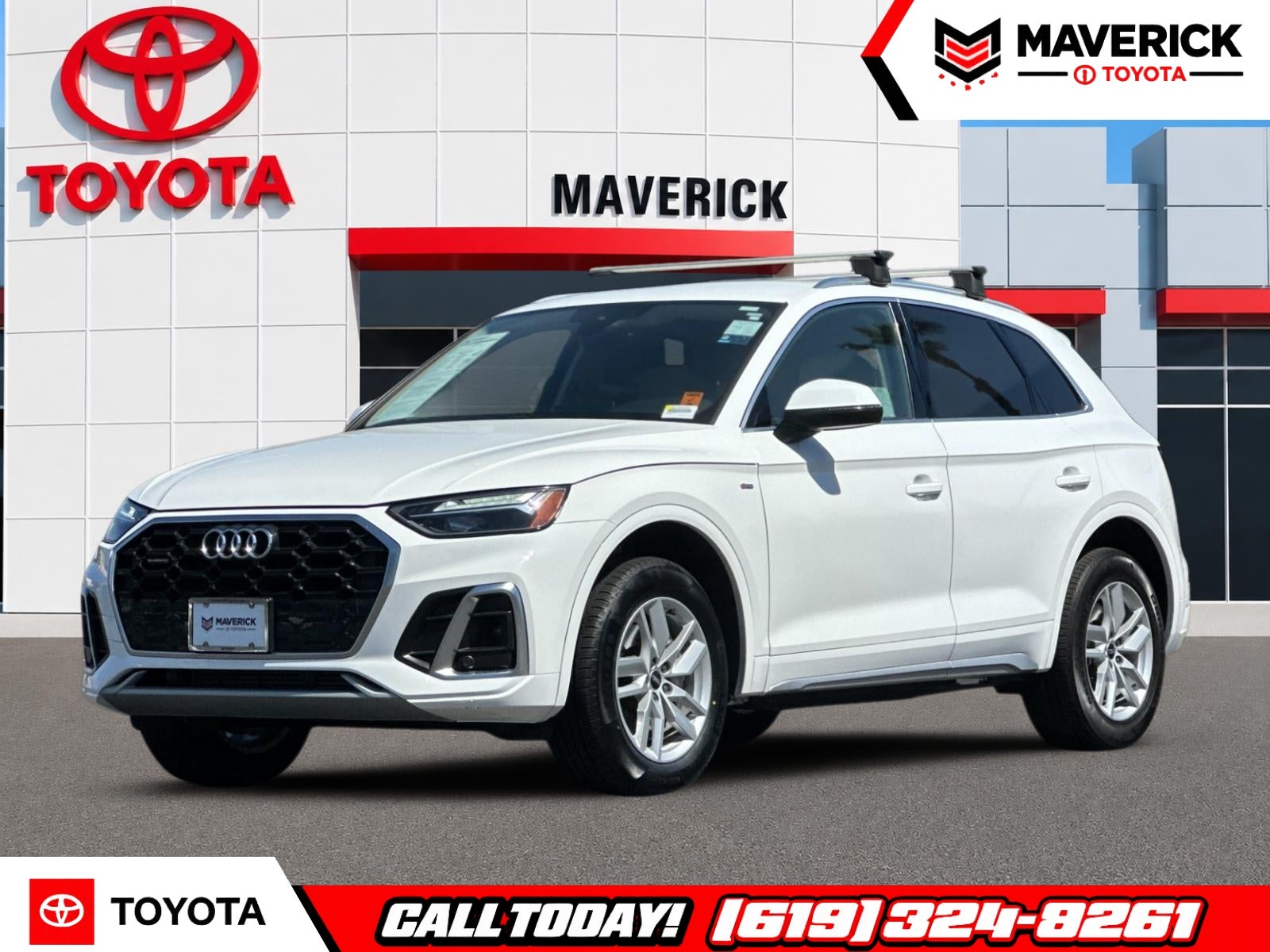 2023 Audi Q5 45 S line Premium quattro in Ibis White — front three-quarter view