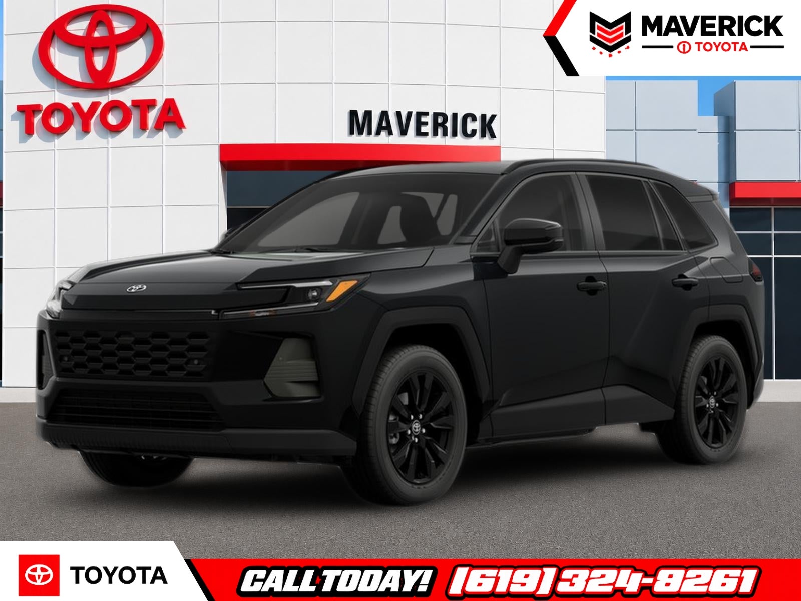 2026 Toyota RAV4 XLE Premium in Midnight Black Metallic — front three-quarter view