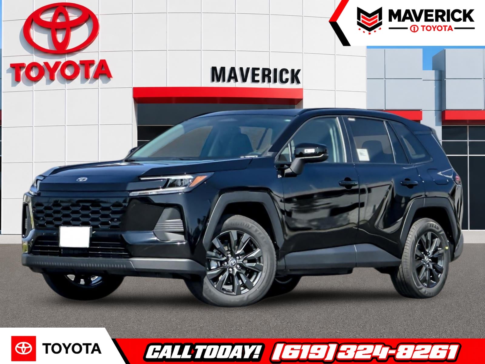 2026 Toyota RAV4 XLE Premium in Midnight Black Metallic — front three-quarter view