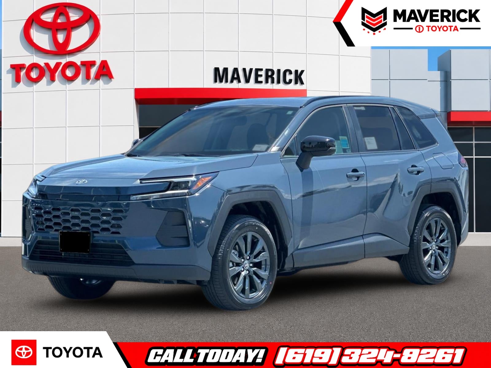 2026 Toyota RAV4 XLE Premium in Storm Cloud — front three-quarter view