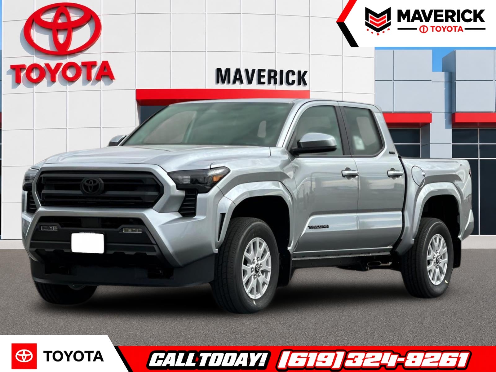 2026 Toyota Tacoma SR5 in Celestial Silver Metallic — front three-quarter view