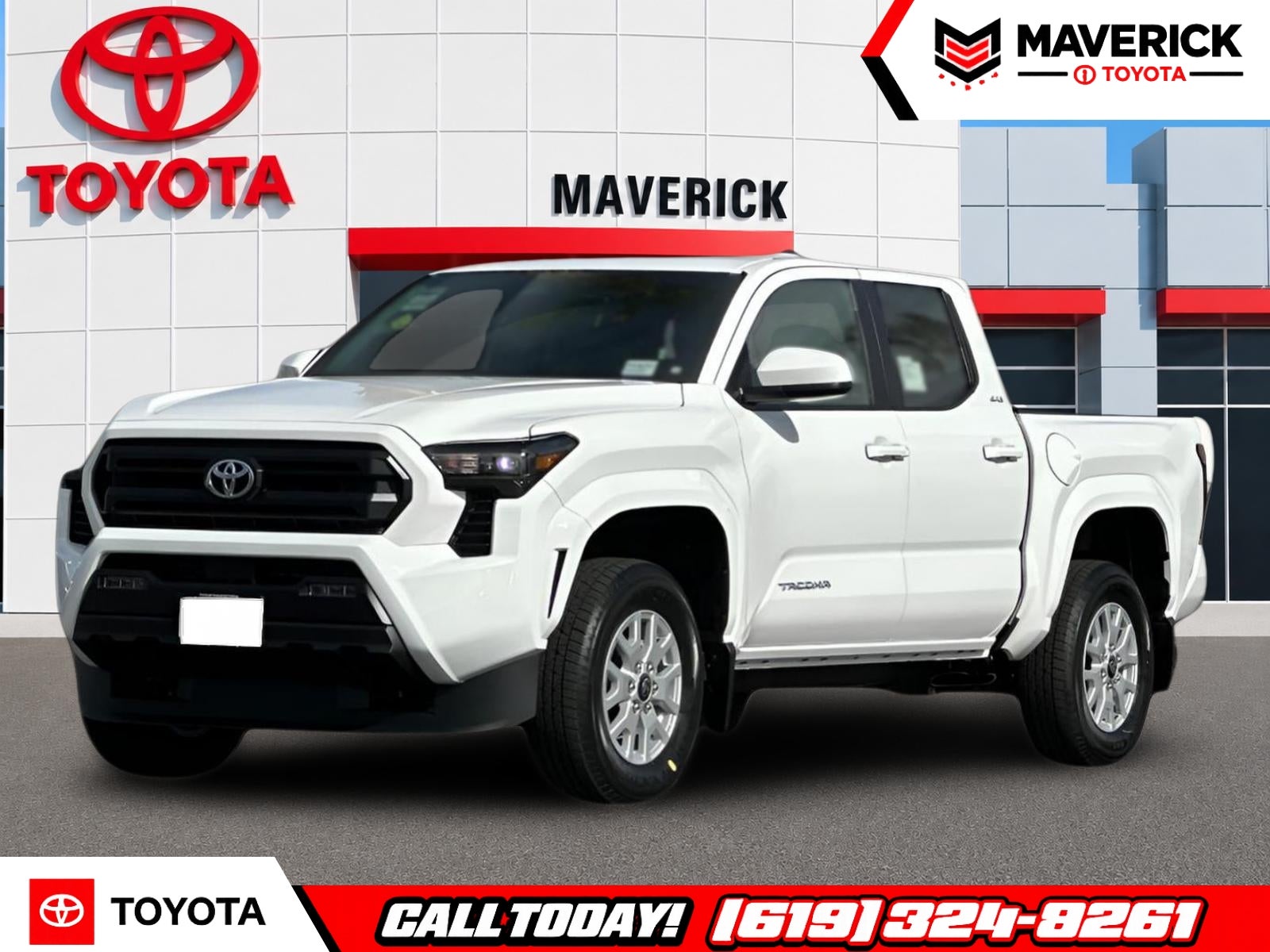 2026 Toyota Tacoma SR5 in Ice Cap — front three-quarter view