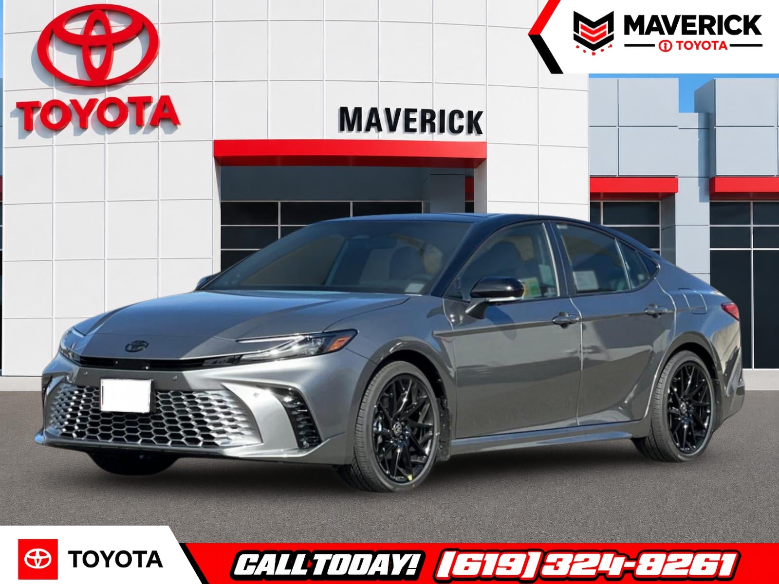 2026 Toyota Camry XSE in Heavy Metal With Midnight Black Metallic Roof — front three-quarter view