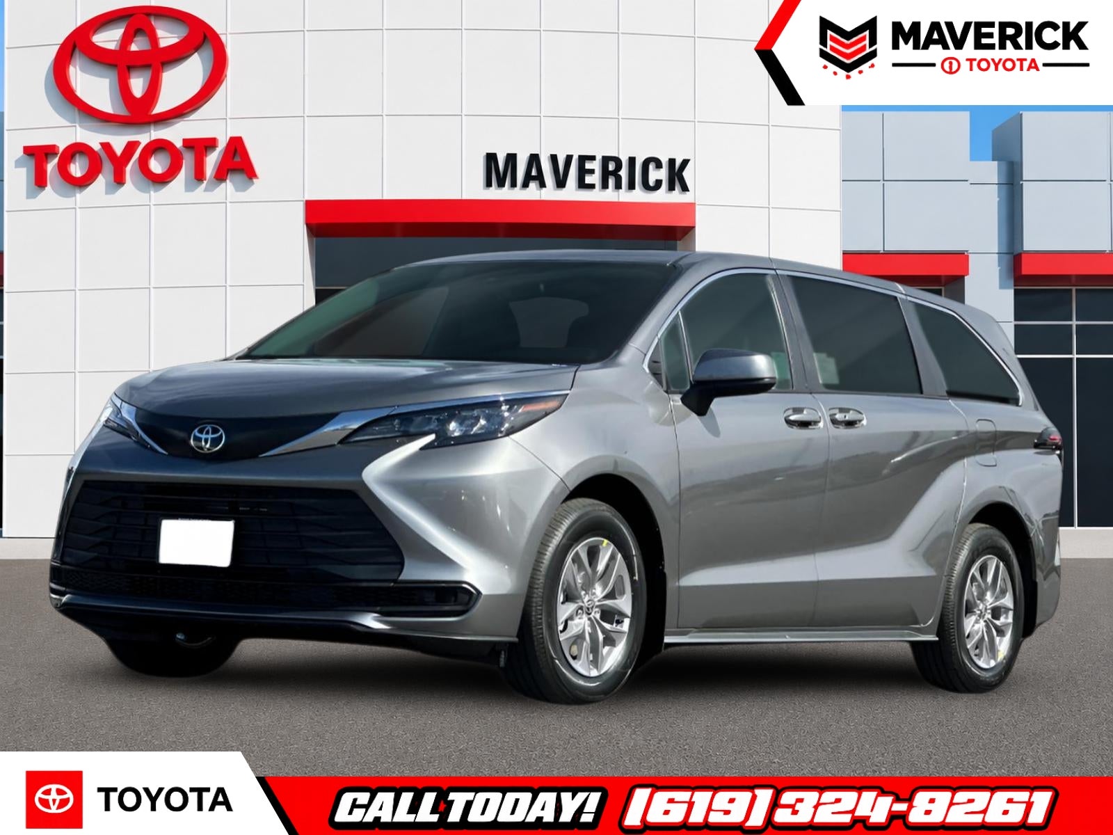 2026 Toyota Sienna LE in Heavy Metal — front three-quarter view
