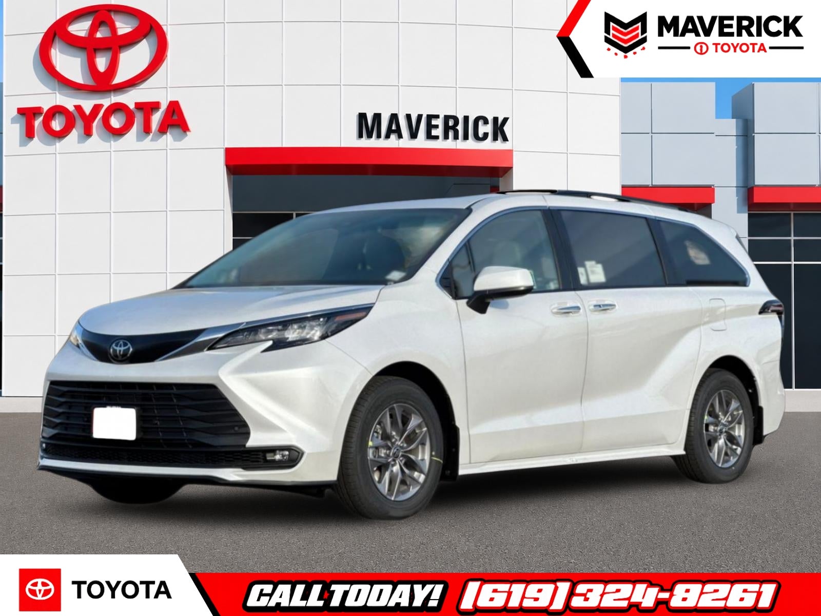 2026 Toyota Sienna XLE in Wind Chill Pearl — front three-quarter view