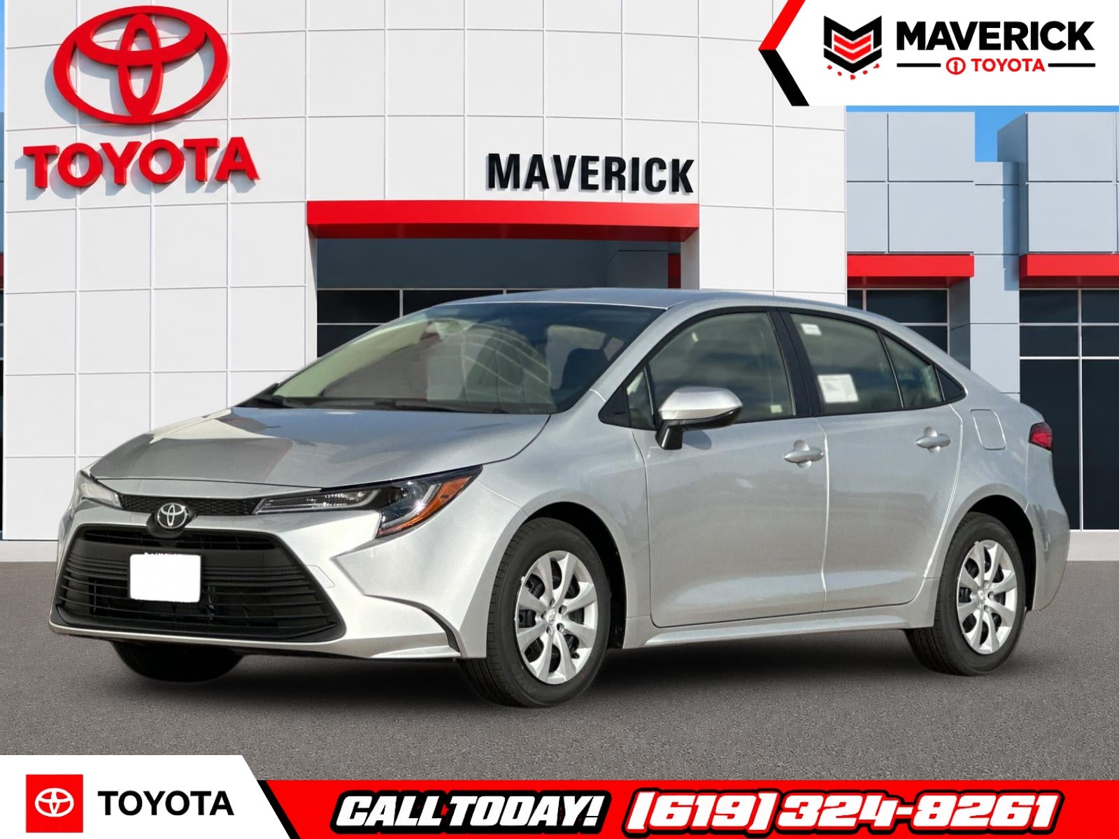 2026 Toyota Corolla LE in Classic Silver Metallic — front three-quarter view