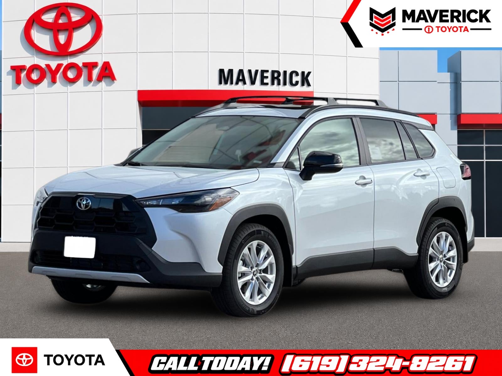 2026 Toyota Corolla Cross LE in Wind Chill Pearl — front three-quarter view