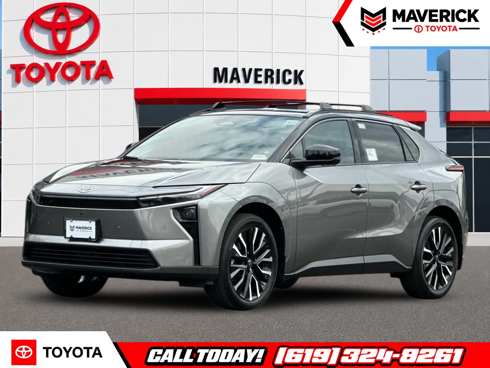 2026 Toyota bZ Limited in Heavy Metal With Midnight Black Metallic Roof — front three-quarter view