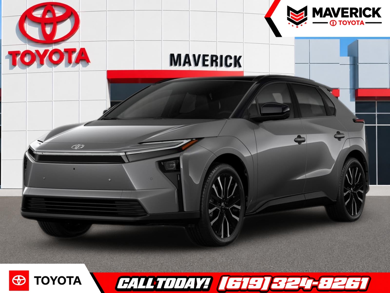 2026 Toyota bZ Limited in Heavy Metal With Midnight Black Metallic Roof — front three-quarter view