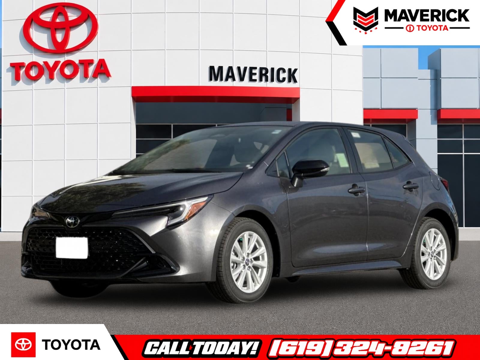 2026 Toyota Corolla Hatchback SE in Magnetic Gray Metallic — front three-quarter view